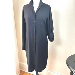 Ralph Lauren 100% Silk Twill Shirtdress. Size 10. Black